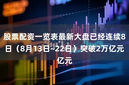 股票配资一览表最新大盘已经连续8日（8月13日~22日）突破2万亿元